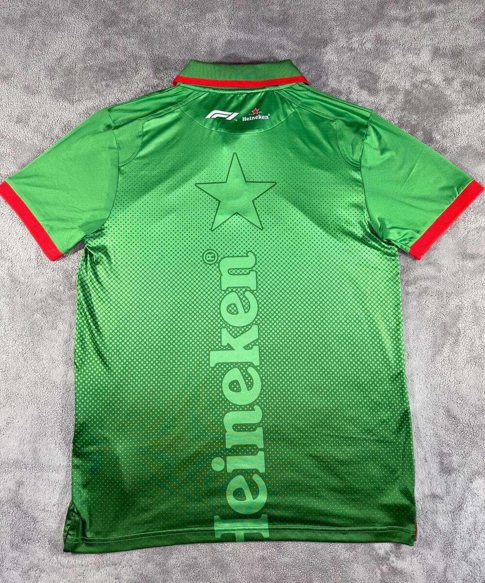 Official F1 Formula 1 x Heineken Men's Short Sleeve Polo Shirt Green Red, XL - Picture 5 of 8